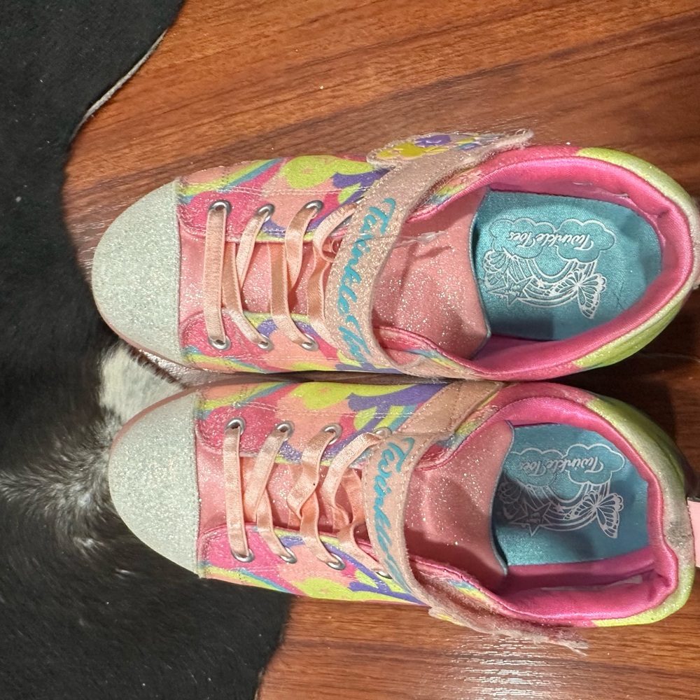 Colorful Kids Sneakers with Glitter Accents